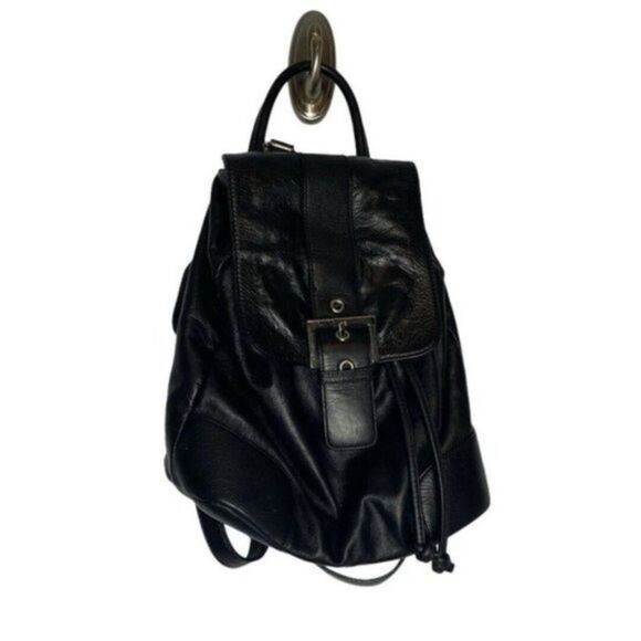 Handbags - Y2K Black womens Vegan Leather Backpack gothic 2000’s